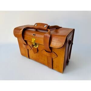 Vintage Perrin Leather Case No. 201 – Structured Handbag / Travel Case w/ Key